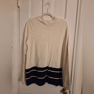 LOFT Cream & Black Knit Sweater